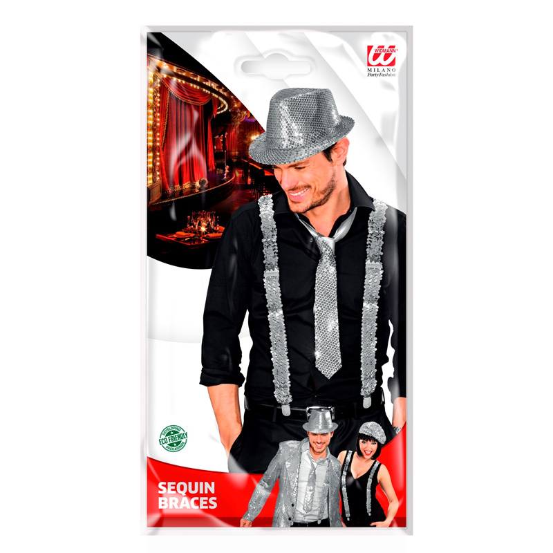 Hängslen Paljetter Silver