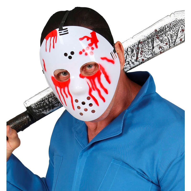 Hockeymask Vit med blod