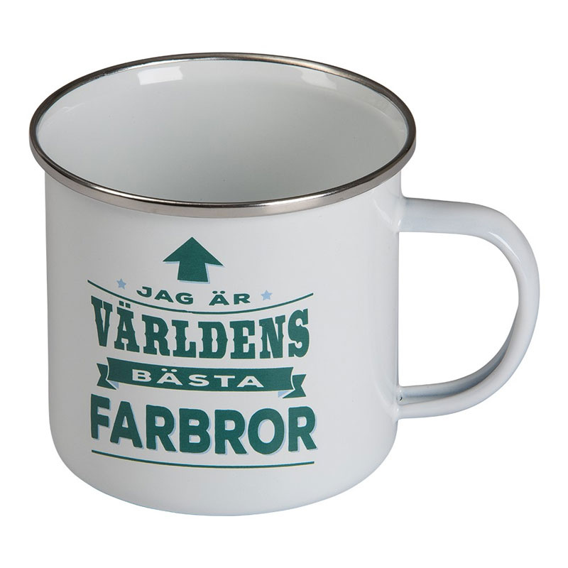 Retro emaljerad plåtmugg Farbror