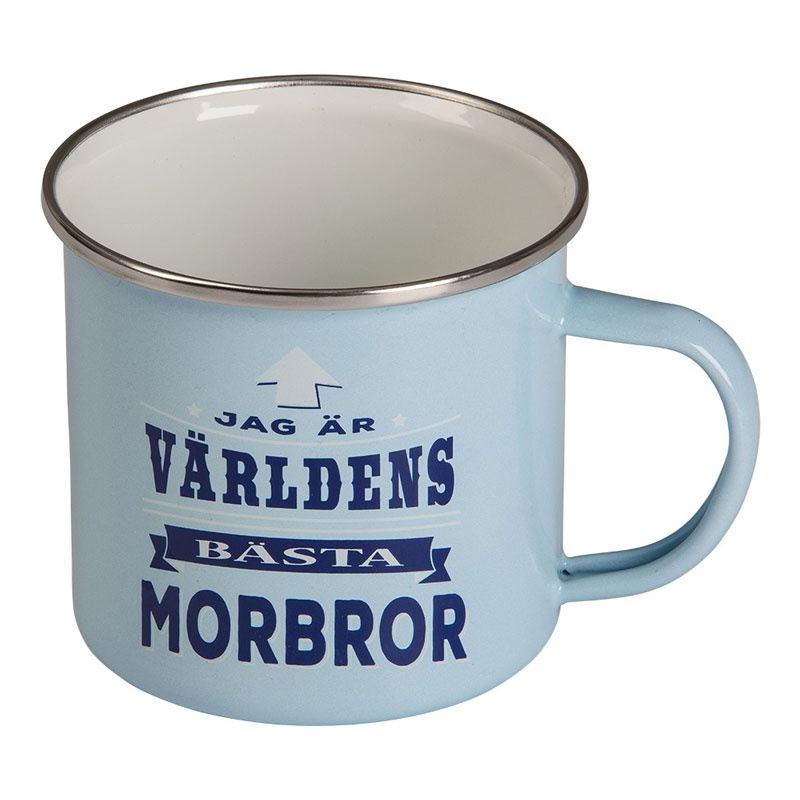 Retro emaljerad plåtmugg Morbror