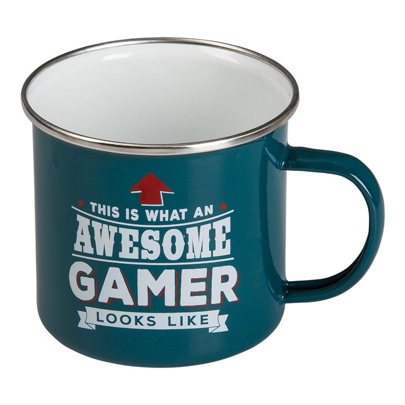 Retro Mugg emaljerad plåtmugg Gamer