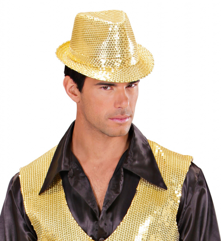 Hatt med paljetter Guld