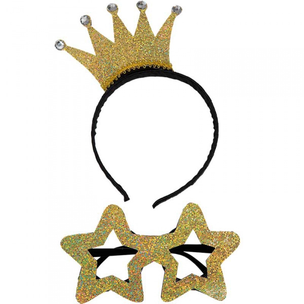 Diadem och Glasögon Guld