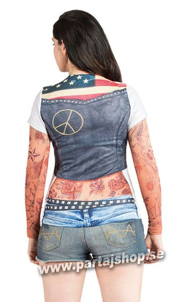 Ladies långärmad biker T-shirt