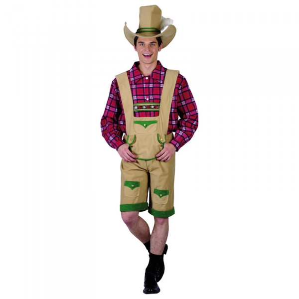 Lederhosen, hatt och skjorta