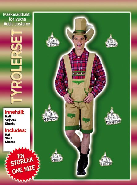 Lederhosen, hatt och skjorta