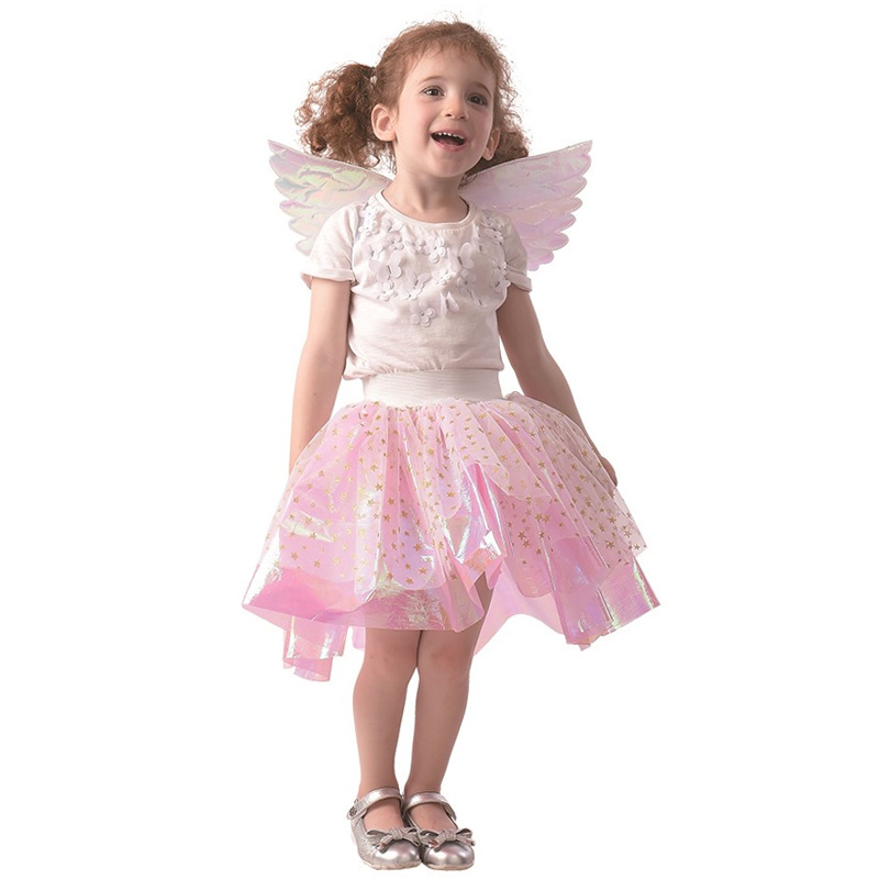 Tyllkjol och vingar Rosa Barndräkt