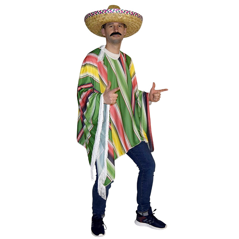 Poncho Mexiko Maskeraddräkt