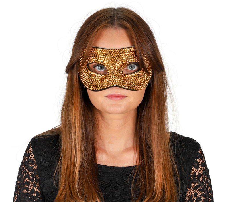 Mask guld glittrig