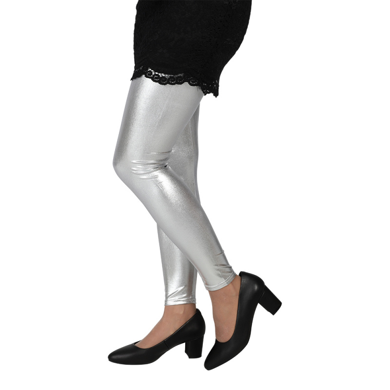 Leggings Silver Metallic