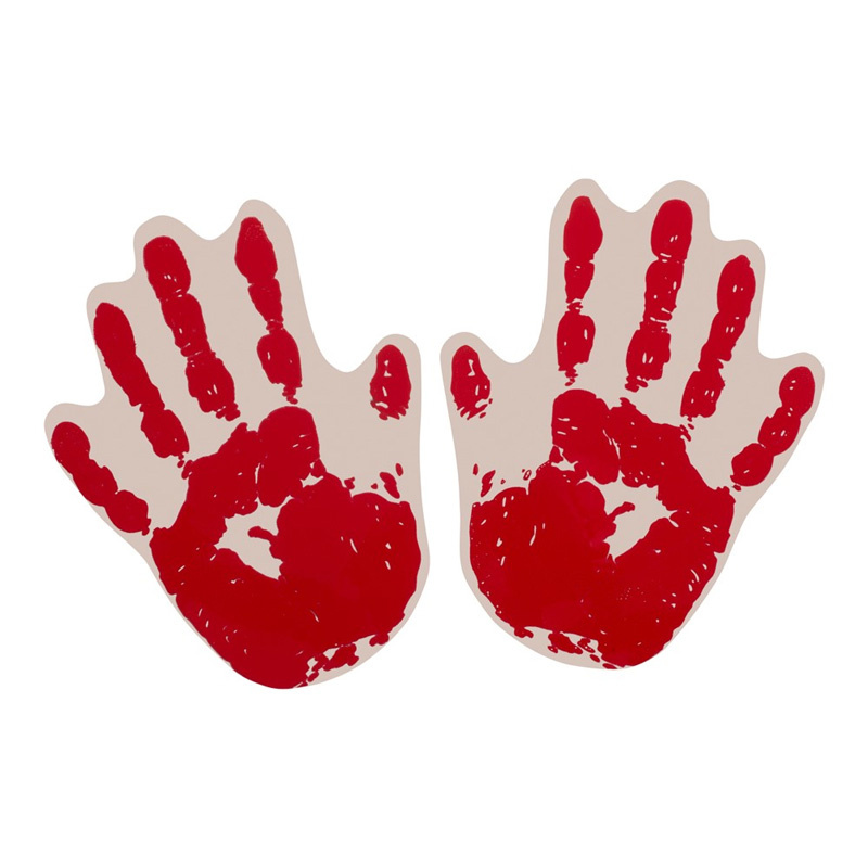 Blodiga händer för fönster