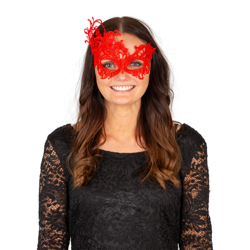 Ögonmask röd spets