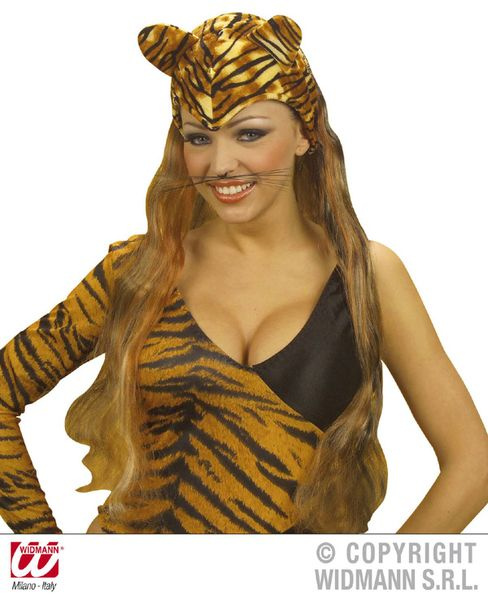 Tiger huvudbonad med peruk