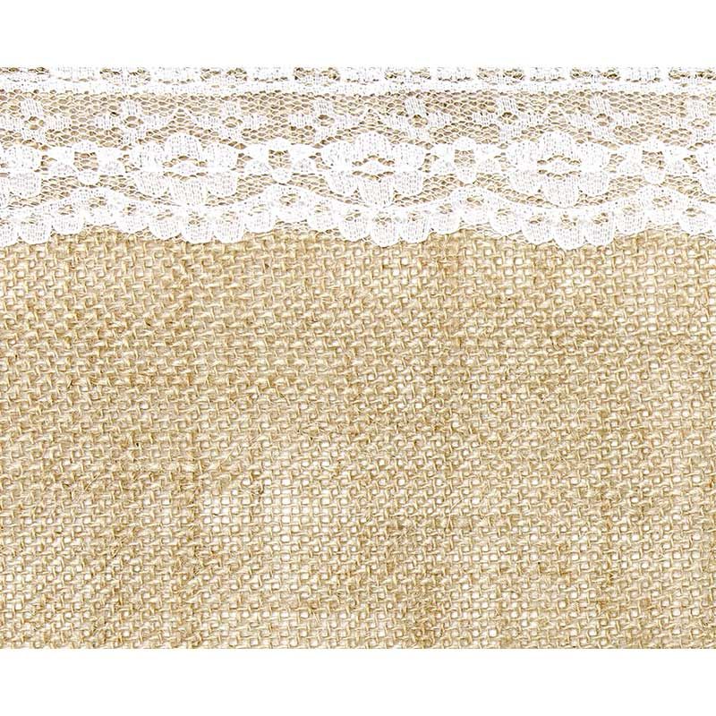 Bordslöpare Jute med spetskant