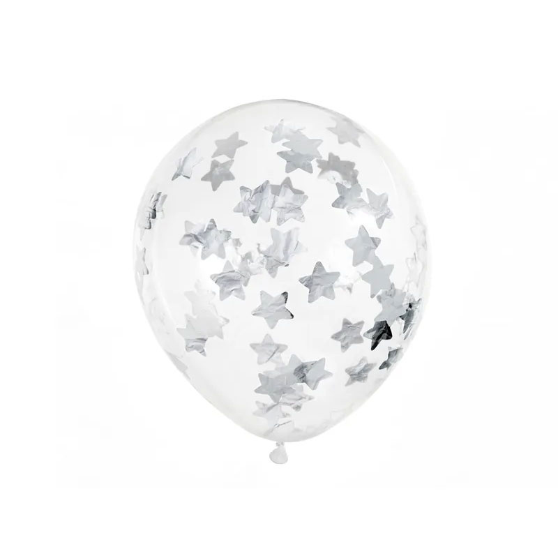 Ballong konfettistjärnor Silver