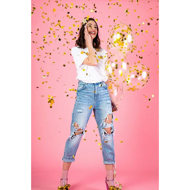 Ballonger med konfettistjärnor Guld