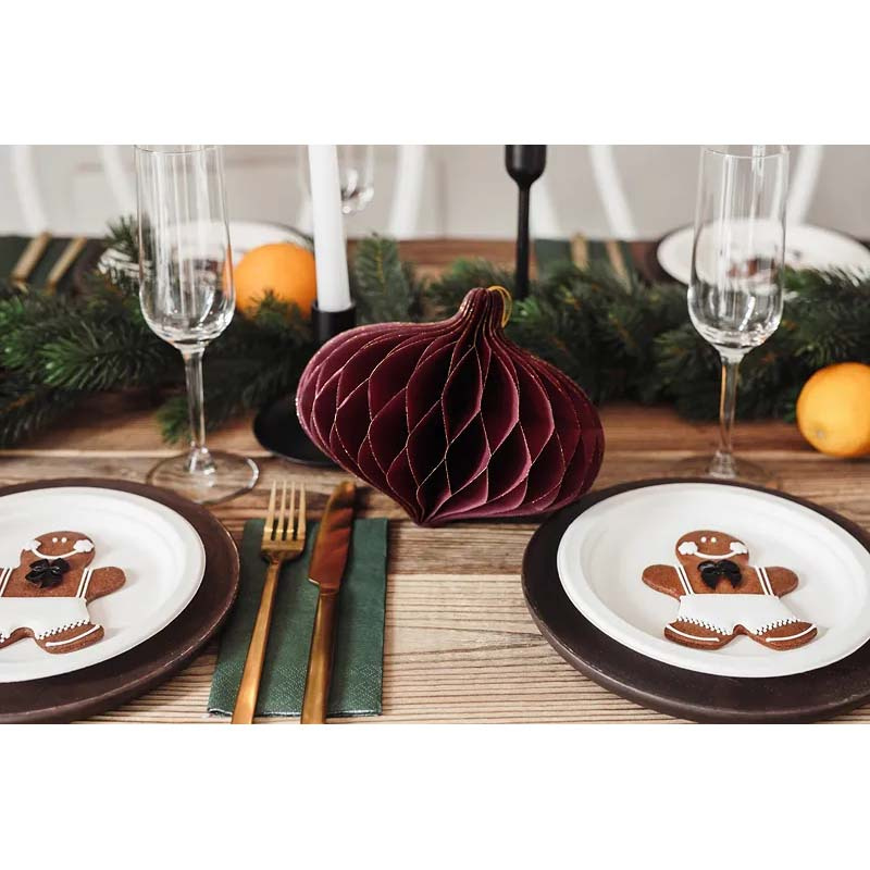 Honeycomb Vinröd Oval