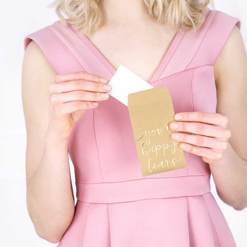 Näsdukar Happy tears Guld