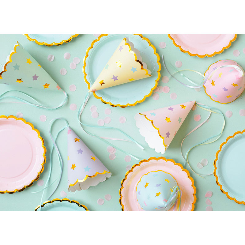 Partyhattar Pastell Stars