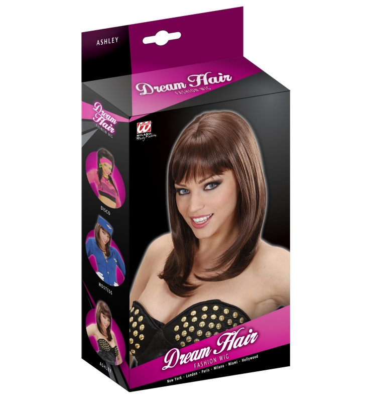 Peruk Brun Lång delux