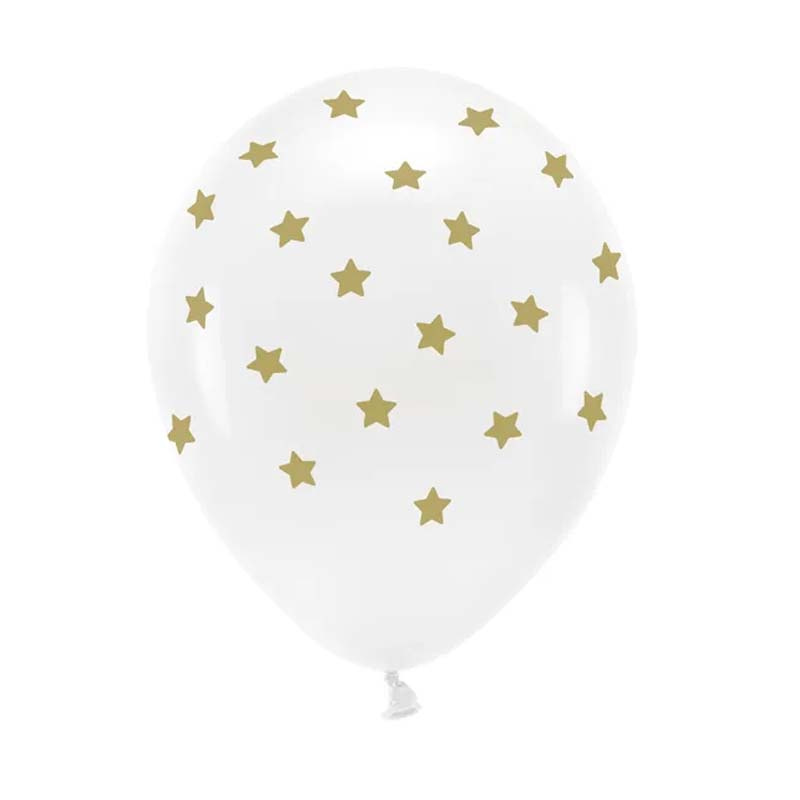 Ballonger Vita med stjärnor Ekologiska