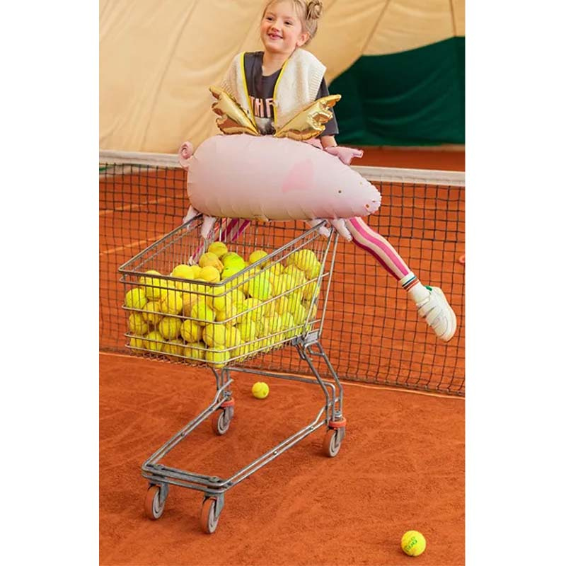 Folieballong Gris med vingar