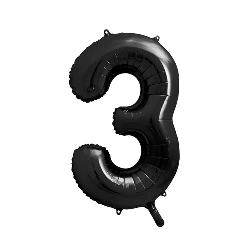 Sifferballong 3 Svart