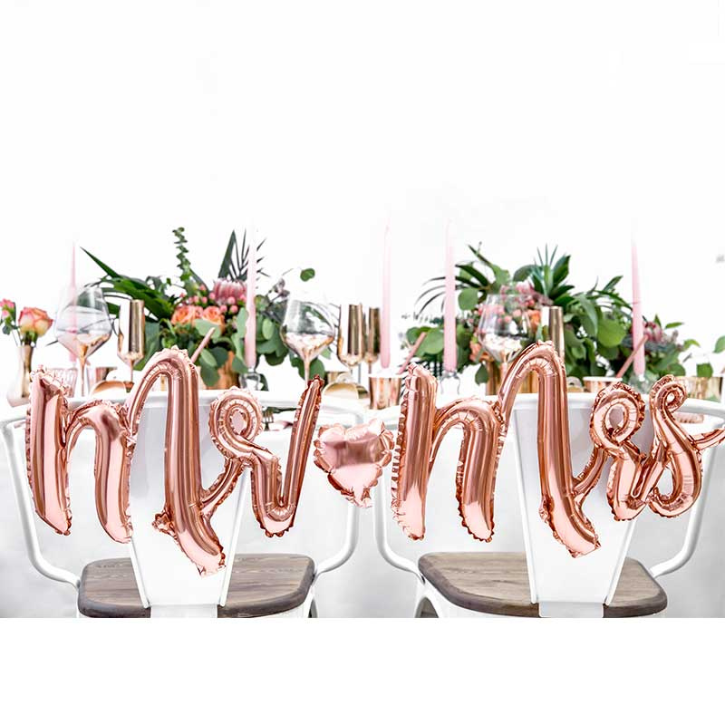 Bokstavsballonger Mr & Mrs Bröllop