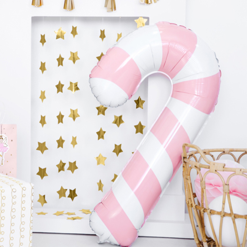 Folieballong Polkagris rosa