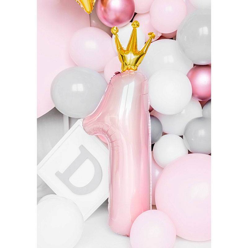 Sifferballong 1 rosa 