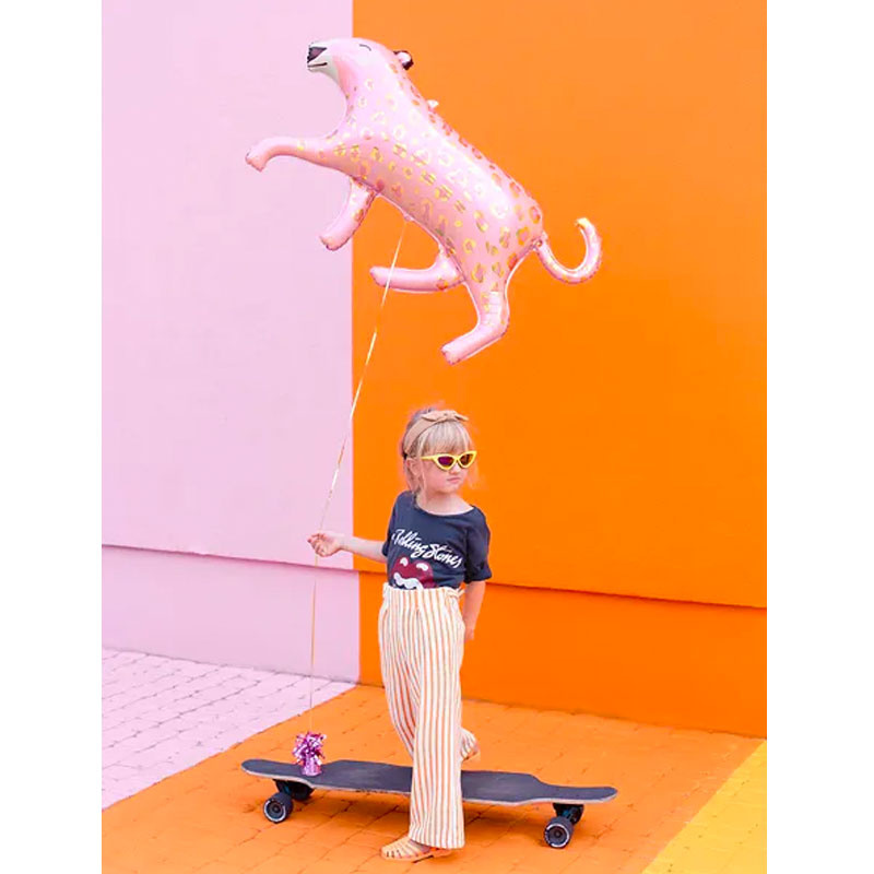 Folieballong Leopard Rosa