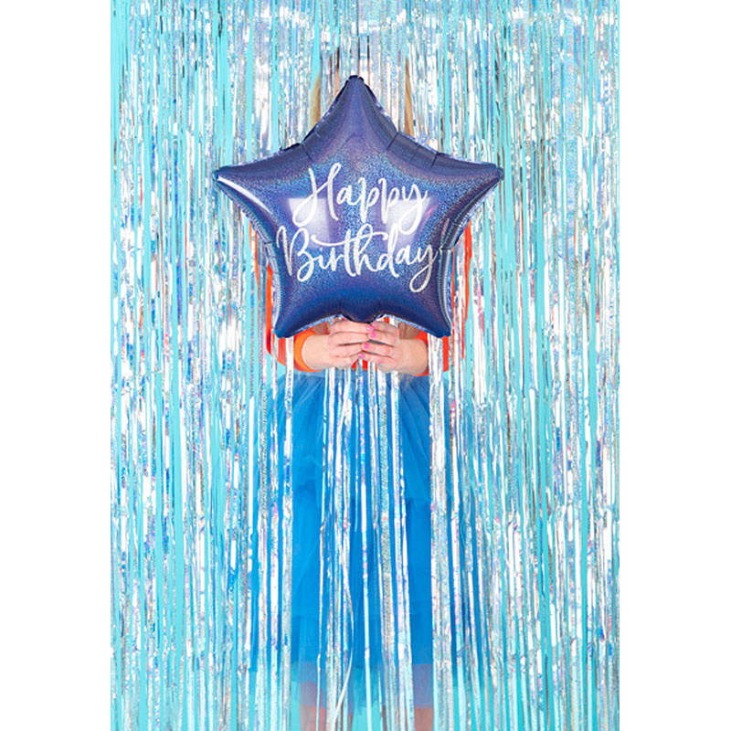 Folieballong Happy Birthday Blå