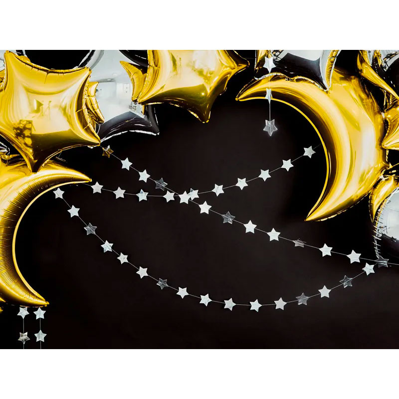 Girlang Stjärnor Silver 3,6m