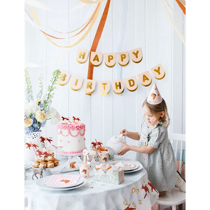 Girlang Happy Birthday Peach