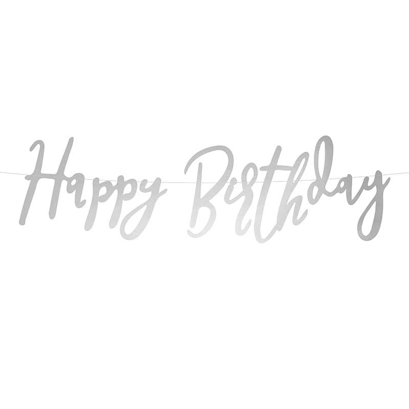 Girlang Happy Birthday Silver