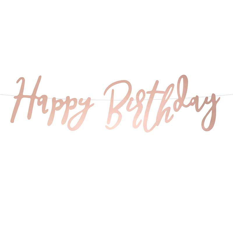Girlang Happy Birthday Roséguld