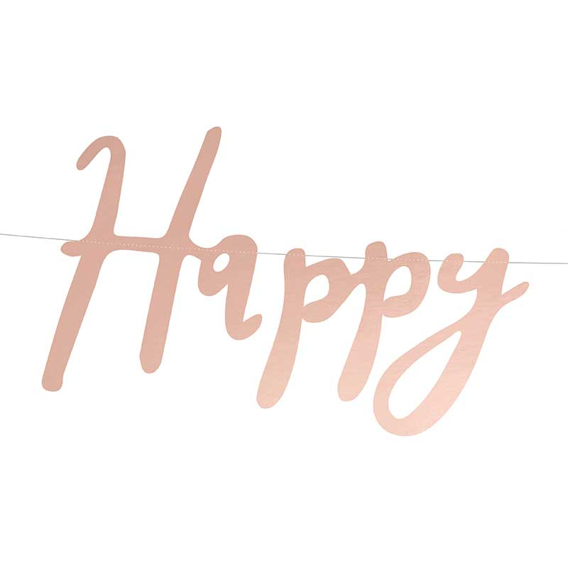 Girlang Happy Birthday Roséguld