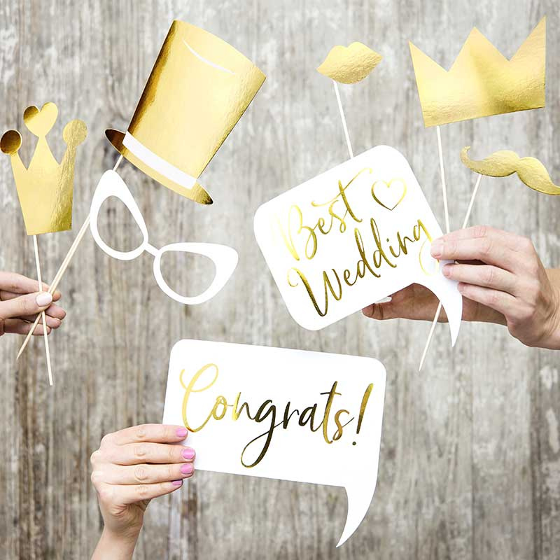 Photoprops Bröllop Guld