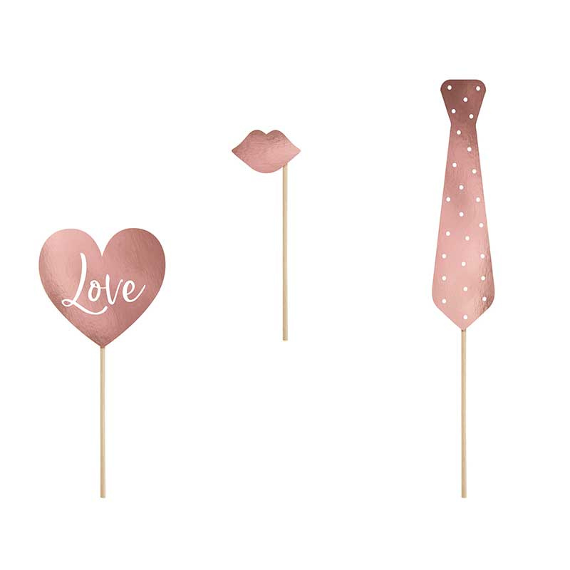 Photoprops Bröllop Roséguld