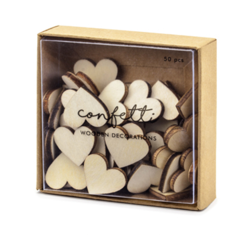 Konfetti Hjärtan i trä