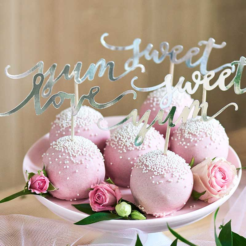 Cake picks Love Silver