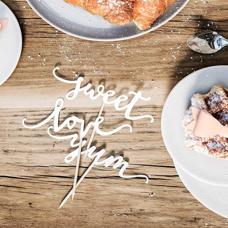 Cake picks Love Silver