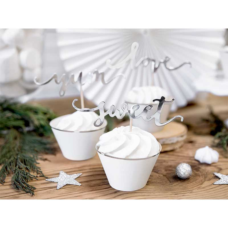 Cake picks Love Silver