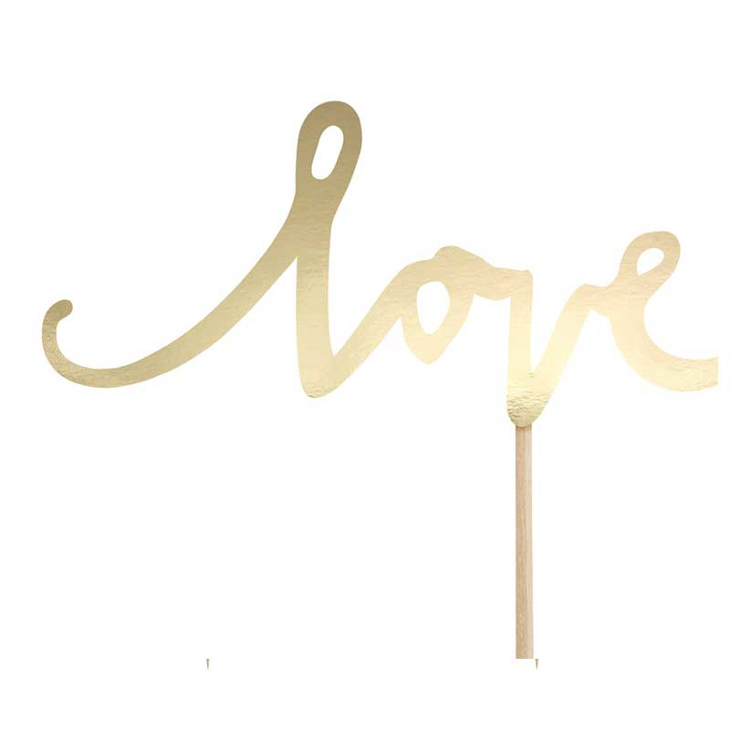 Cake picks Love Guld