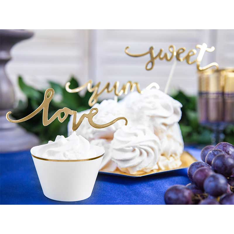 Cake picks Love Guld