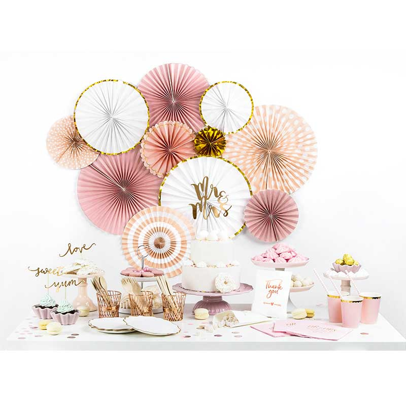 Muggar Pastellrosa med guldkant