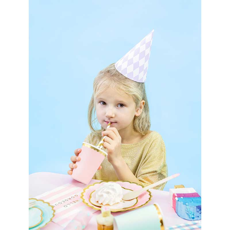 Muggar Pastellrosa med guldkant