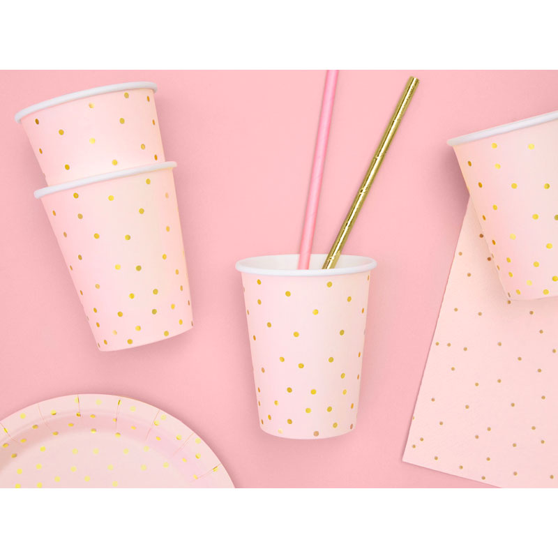 Muggar Ljusrosa med guldprickar