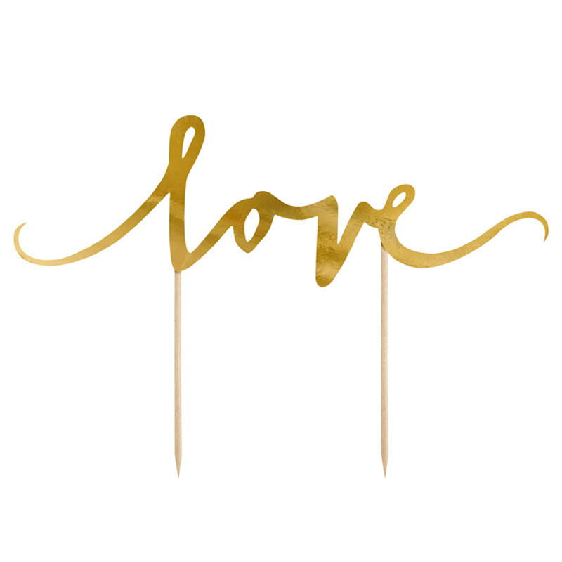 Tårtdekoration Love Guld