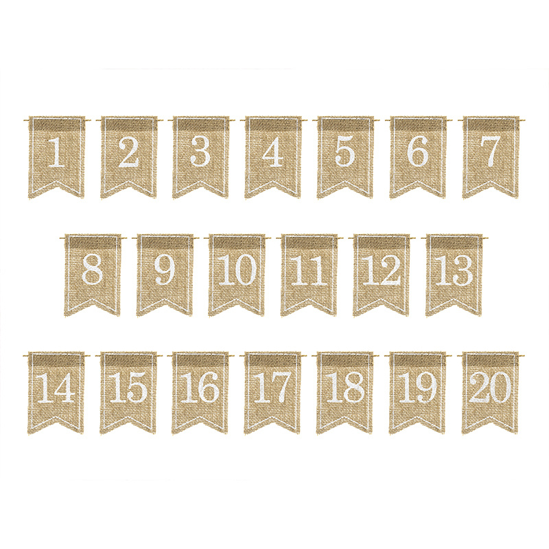 Bordsnummer Juteväv 1-20